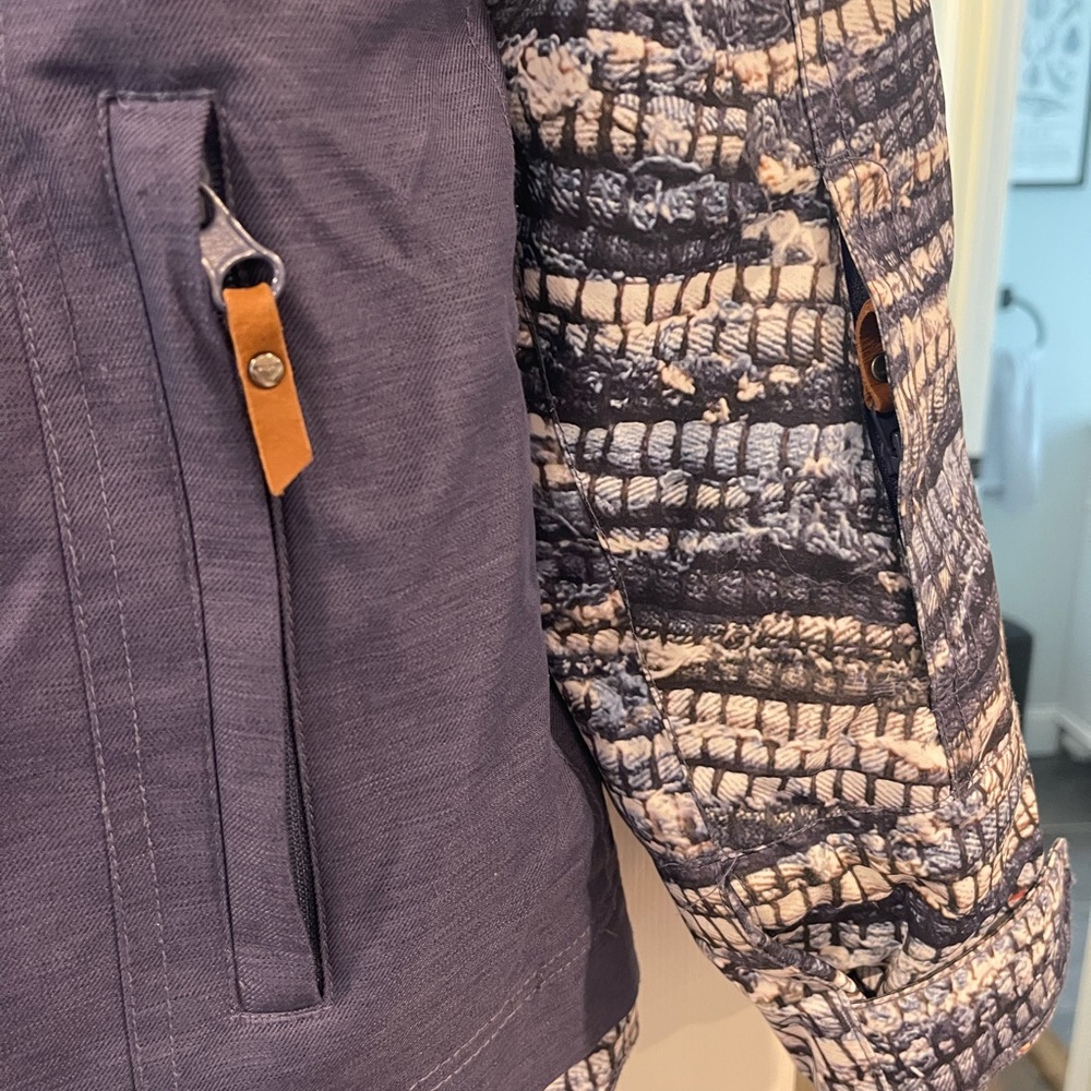 Roxy Navy And Gray Patterned Jacket - image 4